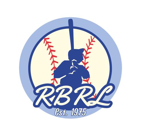 Reading Babe Ruth League logo: a batter silhouette inside a baseball, with "RBRL Est. 1975" beneath.